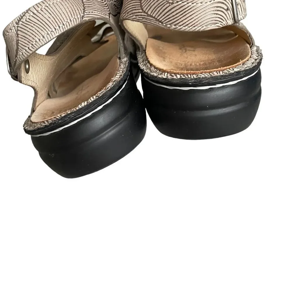 FINN COMFORT Gomera Leather Velcro Strap Sandals Tan Sand 37